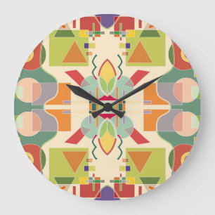 Artistiek Geometrisch: Kleurrijk Naadloos Patroon Grote Klok