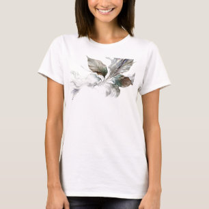 Artistiek Goud Abstract Blad Artistiek Motief T-shirt