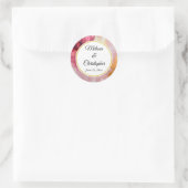 Artistiek Goud en Roze Abstract Bruiloft Ronde Sticker (Tas)