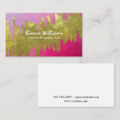 artistiek | Goudtextiel | Magenta Geometric Visitekaartje (Voorkant / Achterkant)