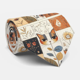 Artistiek Kleurrijk Art Nouveau Schattige Kattenpa Stropdas