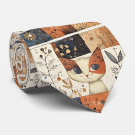 Artistiek Kleurrijk Art Nouveau Schattige Kattenpa Stropdas