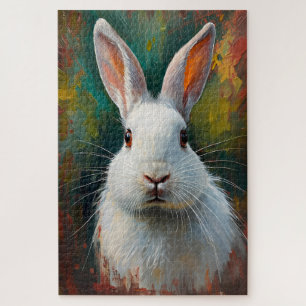 Artistiek Konijnenportret - Levendig olieverfschil Legpuzzel