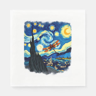 Artistiek Libel Shirt Van Gogh Starry Night Dra Servet