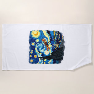 Artistiek Libel T-shirt Van Gogh Starry Night Dra Strandlaken