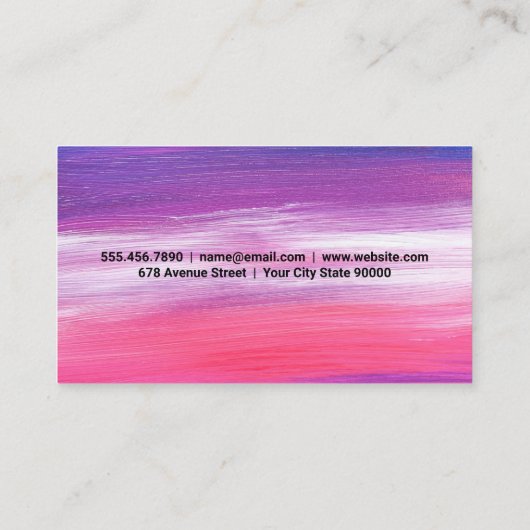 Artistiek | Moderne Kunst Verfstreek Textuur Visitekaartje (Achterkant)