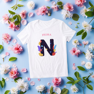 Artistiek Monogram - Letter N Vet Kleurig Cadeau Tri-Blend Shirt