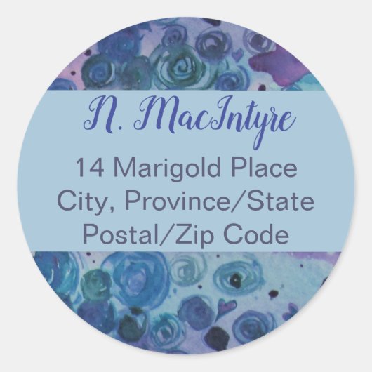 Artistiek Paarse Envelop Seal Sticker Label (20) (Voorkant)