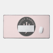 Artistiek Persoonlijk Monogram Naam Logo Blush Roz Bureaumat (Keyboard & Muis)