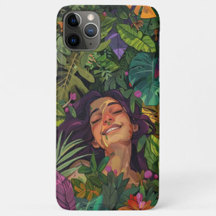 Artistiek Portret Meisje Bold Helder Zwart Groen iPhone 11 Pro Max Hoesje