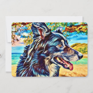 Artistiek portret van Border Collie in landschappe Bedankkaart