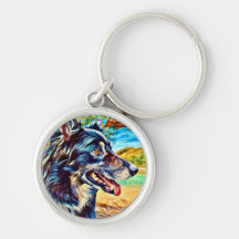 Artistiek portret van Border Collie in landschappe