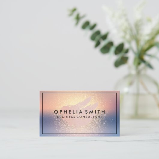Artistiek Roze Geborsteld | Glitter Blend Achtergr Visitekaartje (Staand voorkant)