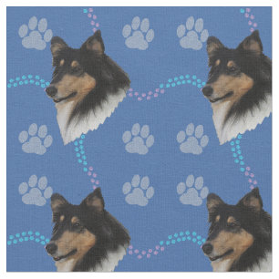 Artistiek Ruw Collie Hoofd (TRI) Stof