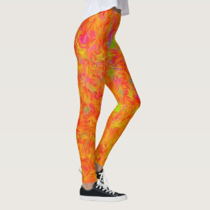 Artistiek Sinaasappel vuur, Abstracte training Leggings