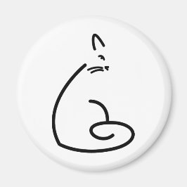 Artistiek Swirly Cat Silhouet Magneet