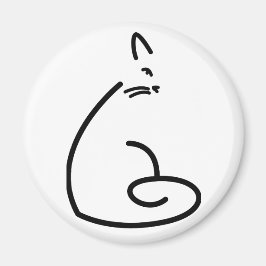 Artistiek Swirly Cat Silhouet Magneet