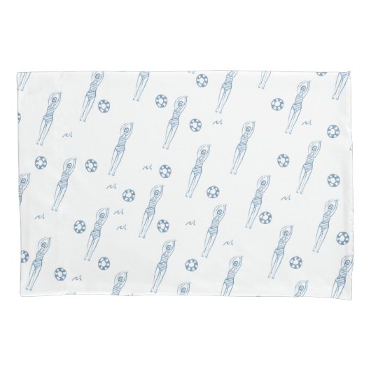 artistiek synchroon zwemwater Blauw Patroon Kussensloop (Voorkant)