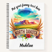 Artistiek uitzicht van het landschap van North Dak Notitieboek (Voorkant)