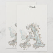 Artistiek versierde letter A Briefpapier (Voorkant / Achterkant)