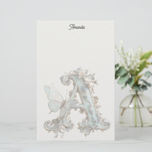 Artistiek versierde letter A Briefpapier (Staand voorkant)