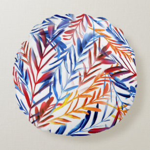 Artistiek Waterverf Leaf Design Rond Kussen