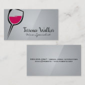 Artistiek wijnglas | Slank grijs Visitekaartje (Voorkant / Achterkant)