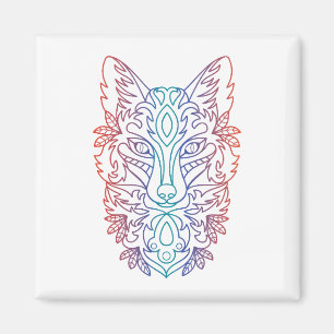 Artistiek wolf gezicht magneet