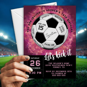 Artistieke aangepaste tekst op voetbal verjaardag kaart