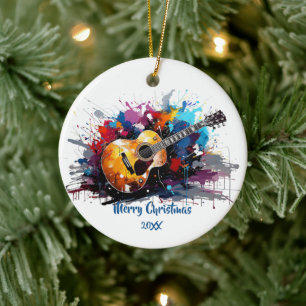 Artistieke Abstract Gitaar Muziek Liefhebber Kunst Keramisch Ornament