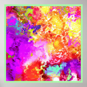 Artistieke Abstracte kleurexplosies Poster