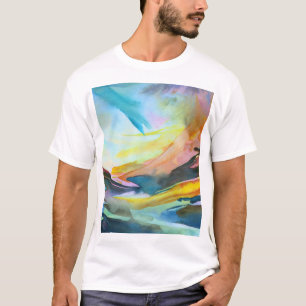 Artistieke abstracte waterverf schilderij t-shirt
