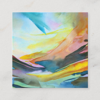 Artistieke abstracte waterverf schilderij vierkante visitekaartje