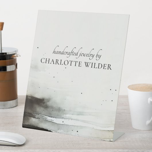 Artistieke Abstracte Waterverf Sieraden Designer Reclamebord Met Voetstuk (Insitu)