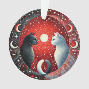 Artistieke afbeelding van Yin en Yang katten Ornament