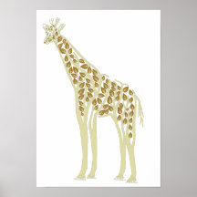 Artistieke Afrikaanse Giraffe Boom Bladeren Natuur