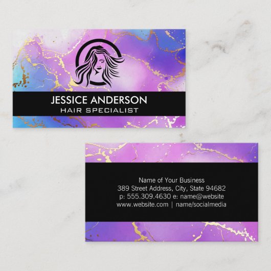Artistieke Aquarel achtergrond Vrouwen Schoonheid Visitekaartje (Voorkant / Achterkant)