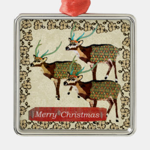 Artistieke Axis Deer Merry kerstversiering Metalen Ornament