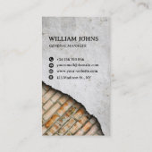 Artistieke baksteen & Concrete Muurbouw Visitekaartje (Achterkant)