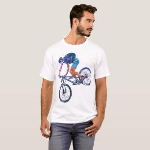 Artistieke Beer op Fiets Grafisch T-shirt - Leuk
