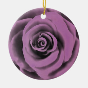 Artistieke Big Dark Lavender Roos Keramisch Ornament