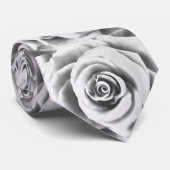 Artistieke Big White Rose Stropdas (Opgerold)