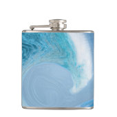 Artistieke blauwe golf heupfles (Voorkant)