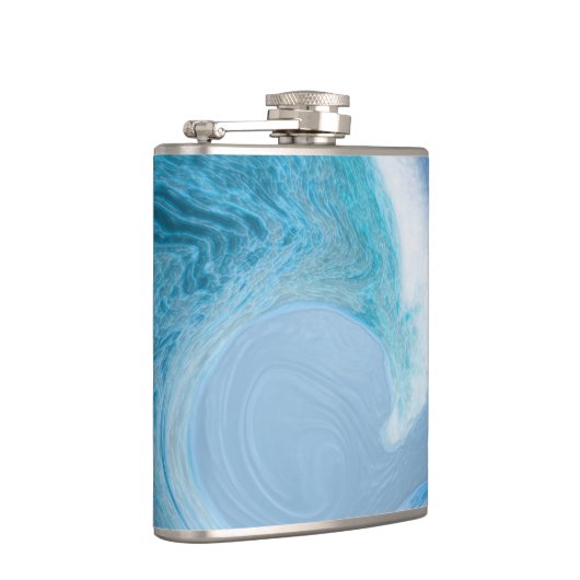 Artistieke blauwe golf heupfles (Rechts)