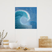 Artistieke blauwe golf poster (Keuken)