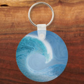 Artistieke blauwe golf sleutelhanger (Voorkant)