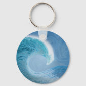 Artistieke blauwe golf sleutelhanger (Achterkant)