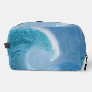 Artistieke blauwe golf toilettasje