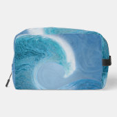 Artistieke blauwe golf toilettasje (Achterkant)