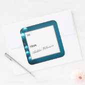 Artistieke Blauwe Sneeuwvlokken Kerstcadeau Label (Envelop)